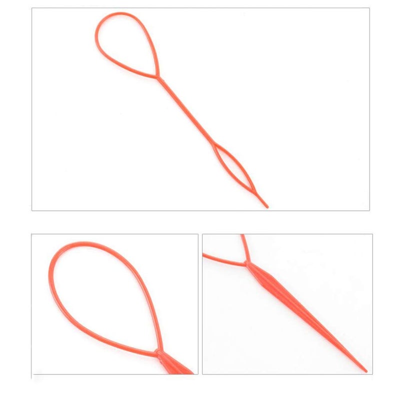 UPSTORE 10PCS(5 Large + 5 Small) Tail Hair Styling Kit Plastic Magic Hair Braider Ponytail Maker Clip Tool Simple DIY Hair Styling Accessories Hair Pull Needle Hair Pins(Color Random) - Image 4